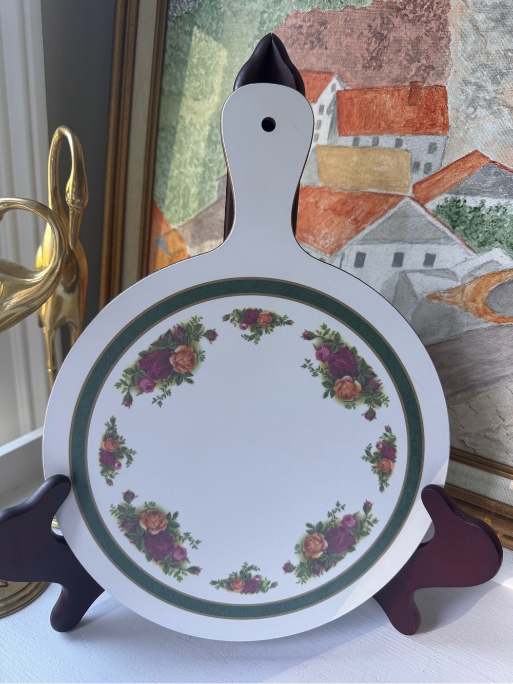 Vintage Cloverleaf Toyal Albert Old Country Roses Melamine 3piece Cutting Board